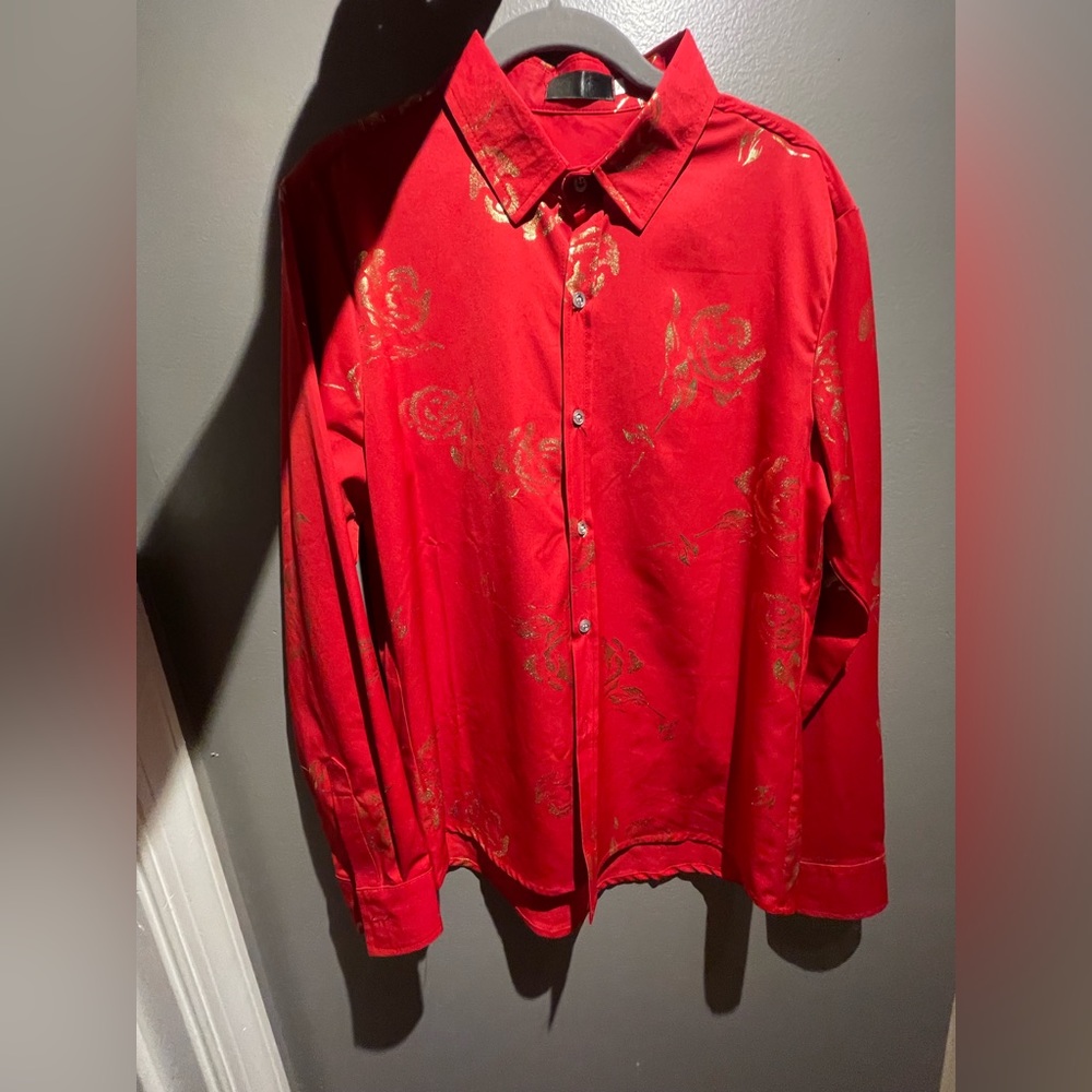 red button down